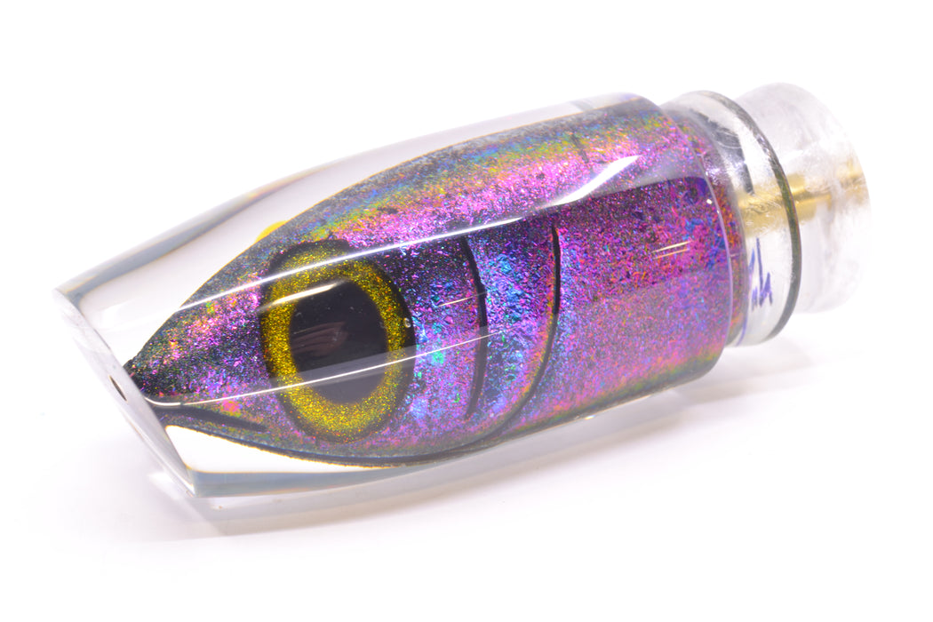 Joe Yee by KEGZ-Niiyama Collab Rainbow Fish Head Black-Yellow Eyes Super Plunger 14" 7.2oz GZE