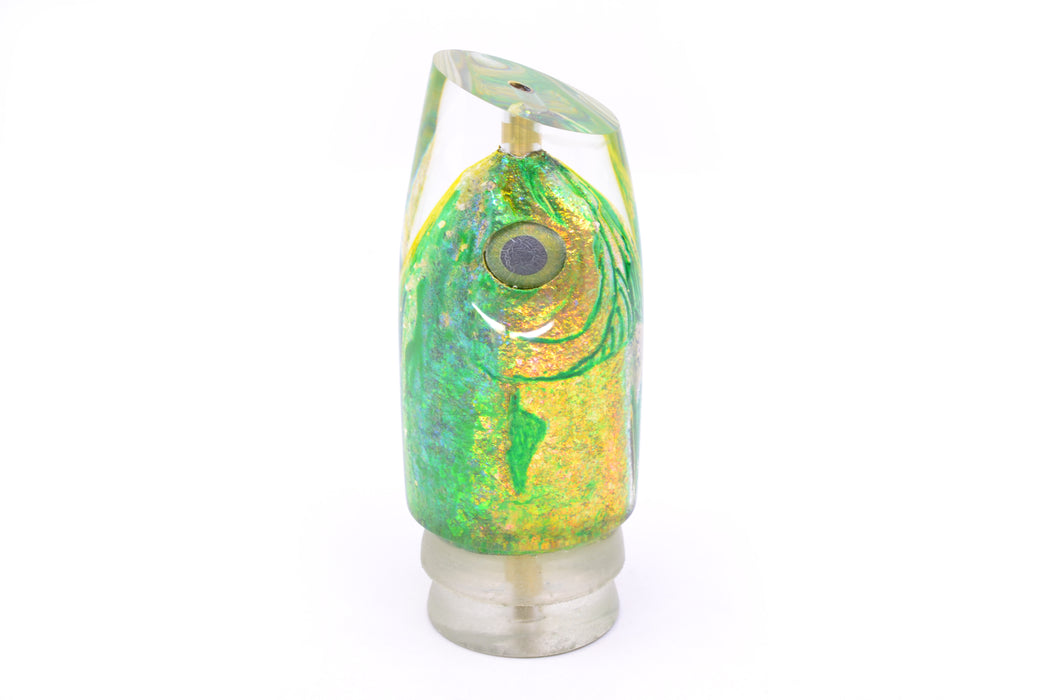 Joe Yee by KEGZ-Niiyama Collab Green-Gold Mahi Fish Head #1 Super Plunger 14" 7.2oz