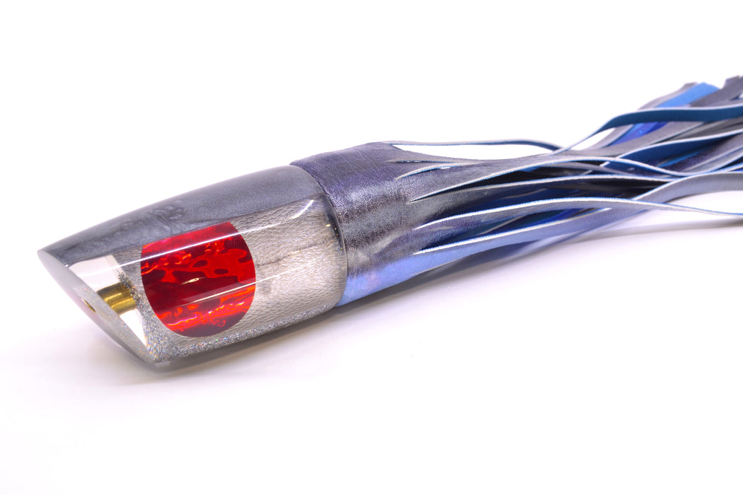 Koya Lures Lai Skin Charcoal Back Red Eyes Straight Runner 12" 8.3oz ALV Vinyl Skipjack