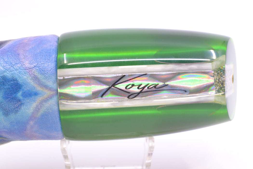 Koya Lures White Pearl Blue-Yellow Back Red Eyes Large Poi Dog 16" 13.5oz ALV Vinyl