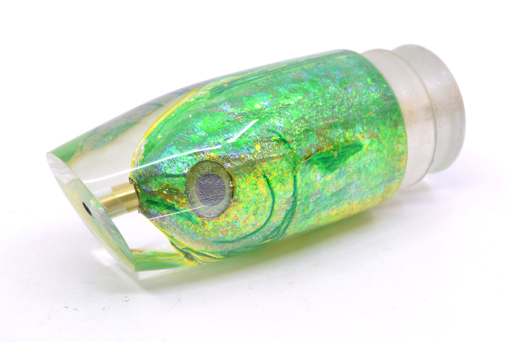 Joe Yee by KEGZ-Niiyama Collab Green-Gold Mahi Fish Head #1 Super Plunger 14" 7.2oz