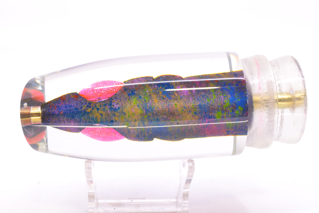 Joe Yee by KEGZ-Niiyama Collab Gray Rainbow Splattered Fish Head Pink Eyes Super Plunger 14" 7.2oz GZE