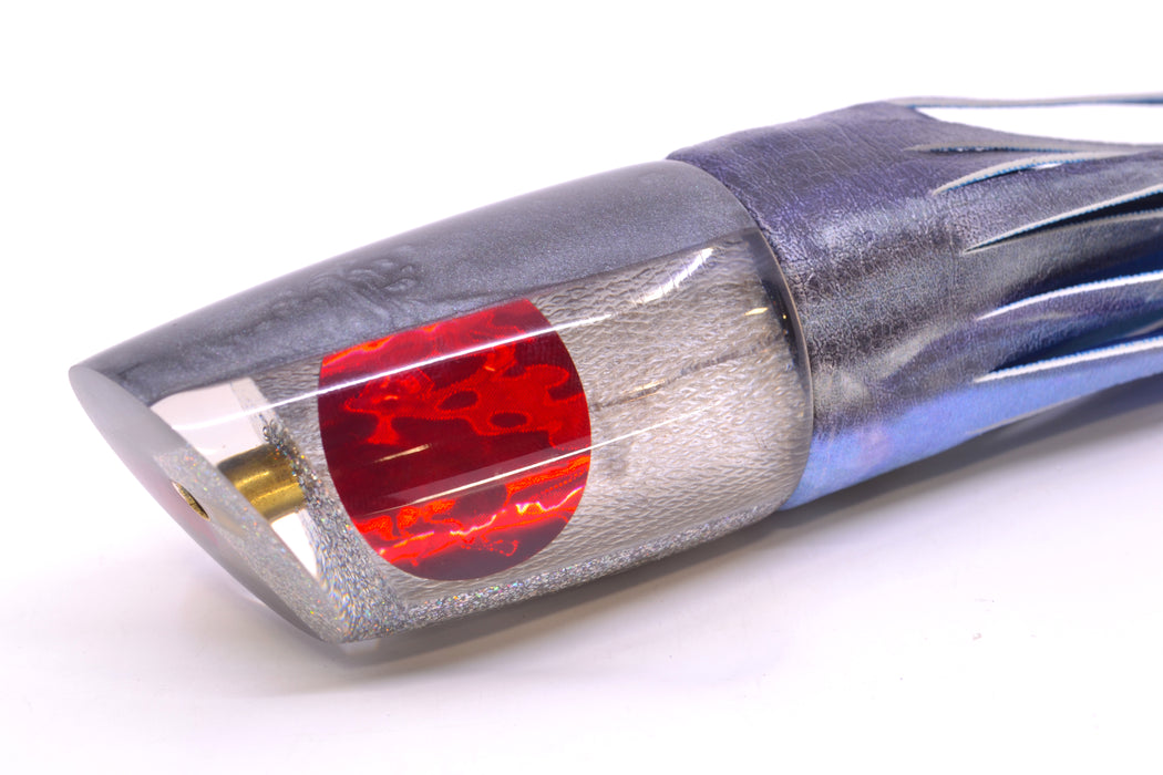 Koya Lures Lai Skin Charcoal Back Red Eyes Straight Runner 12" 8.3oz ALV Vinyl Skipjack