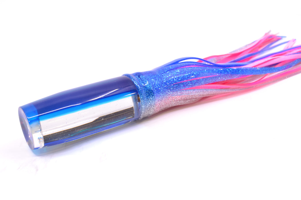 Marlin Magic Clear Mirrored Blue Back Medium Hard Head 9" 5oz Skirted Blue-Silver/Pink