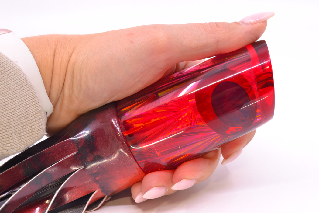 Koya Lures Red Rainbow Starburst JP Large Lunger 14" 10oz Fire Tailz Vinyl Red Tiger GZE