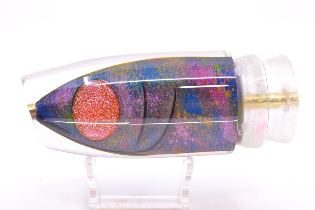 Joe Yee by KEGZ-Niiyama Collab Gray Rainbow Splattered Fish Head Pink Eyes Super Plunger 14" 7.2oz GZE