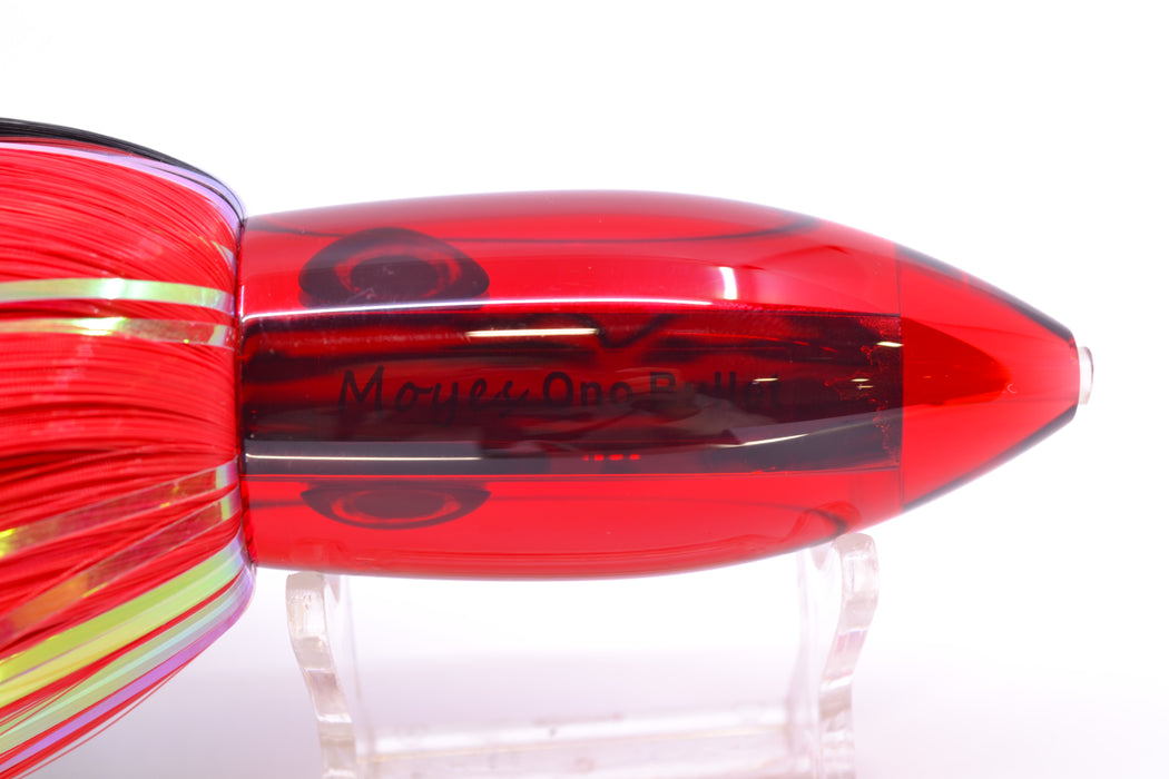 Moyes Lures Red Mirrored Medium Ono Bullet 9" 5.5oz Skirted Black-Red Hair