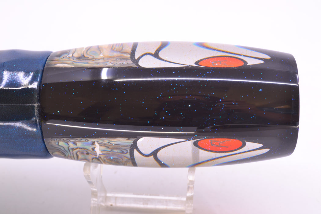 Bonze Lures Hydra Silver-Paua Fish Red Eyes Violator 14" 14.6oz Fire Tailz Vinyl Blue Tiger