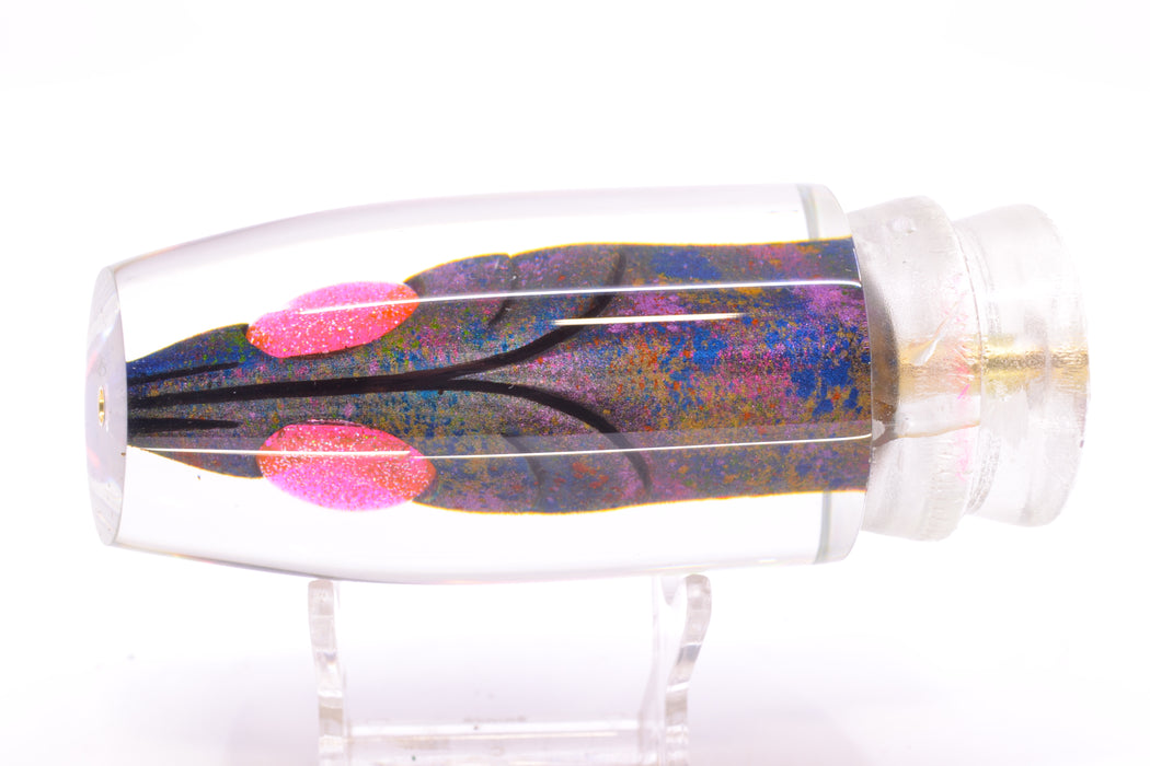 Joe Yee by KEGZ-Niiyama Collab Gray Rainbow Splattered Fish Head Pink Eyes Super Plunger 14" 7.2oz GZE
