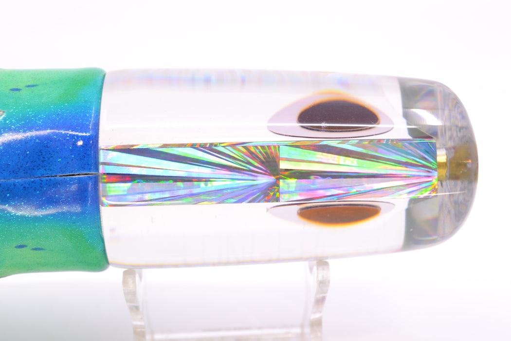 Koya Lures Silver Rainbow Starburst JP Large Lunger 14" 10oz Fire Tailz Vinyl Mad Mahi GZE