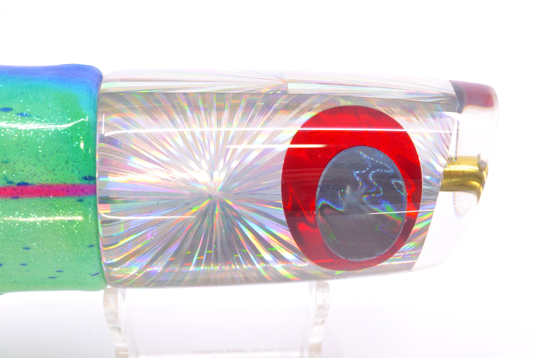 Koya Lures Silver Rainbow Starburst JP Large Lunger 14" 10oz Fire Tailz Vinyl Mad Mahi GZE