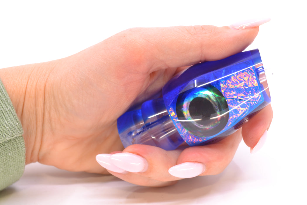 Moyes Lures Blue-Pink Dichro Blue Back Taxi Eyes Medium Sumo 12" 3.7oz