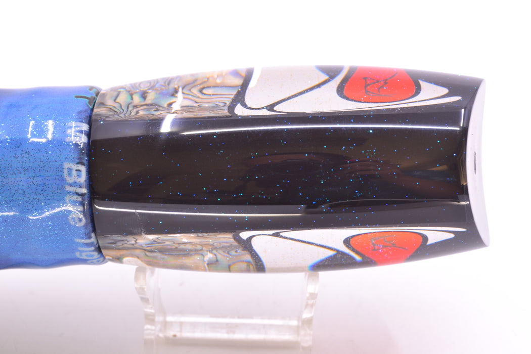 Bonze Lures Hydra Silver-Paua Fish Red Eyes Violator 14" 14.6oz Fire Tailz Vinyl Blue Tiger
