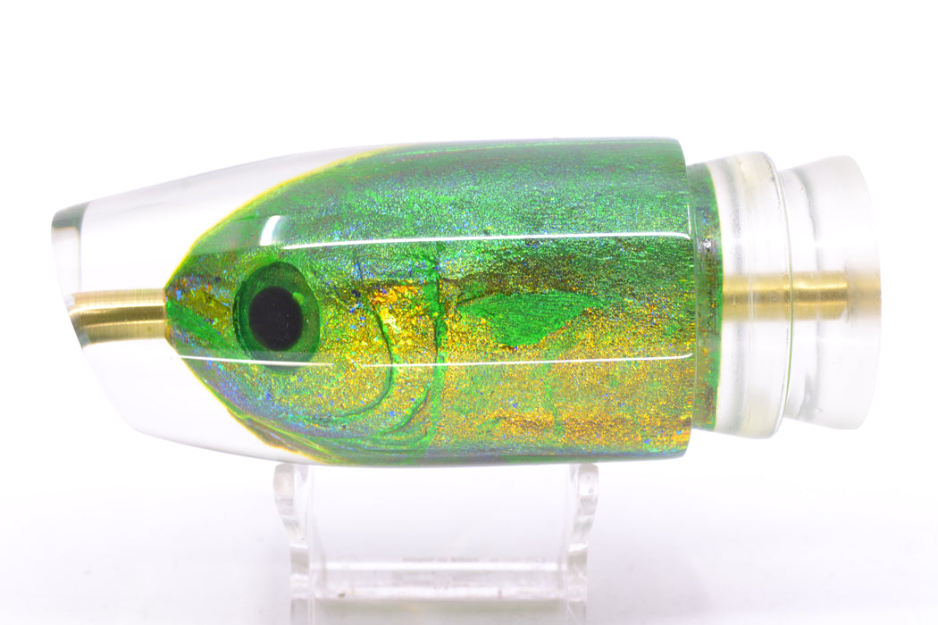 Joe Yee by KEGZ-Niiyama Collab Green-Gold Mahi Fish Head #2 Super Plunger 14" 7.2oz