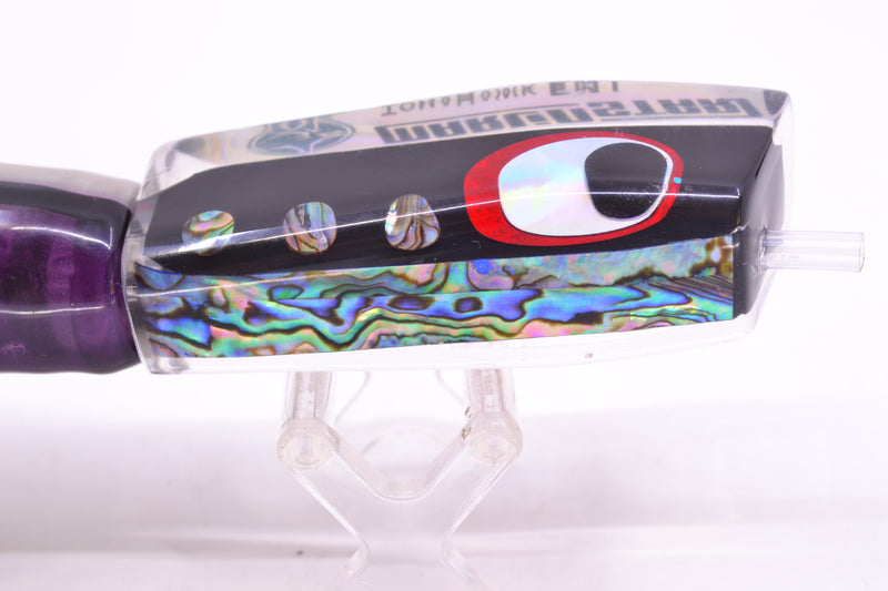 Marlinstar Black-Paua Shell Dots Lead Medium Tomahawk FMJ 9"+ 11.4oz Skirted Skipjack