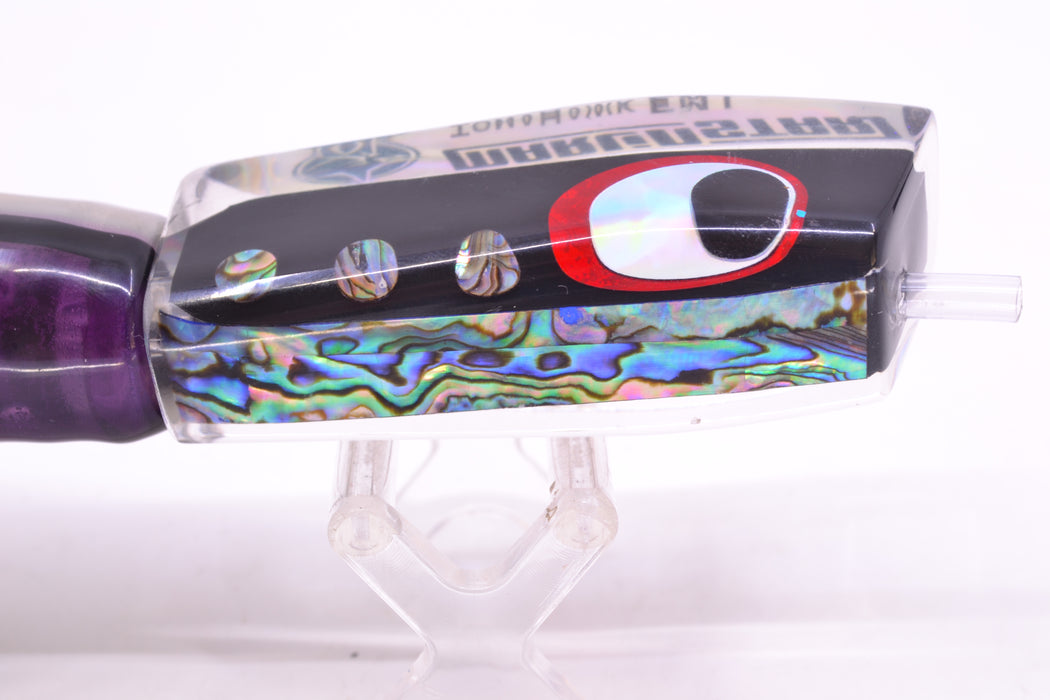 Marlinstar Black-Paua Shell Dots Lead Medium Tomahawk FMJ 9"+ 11.4oz Skirted Skipjack GZE
