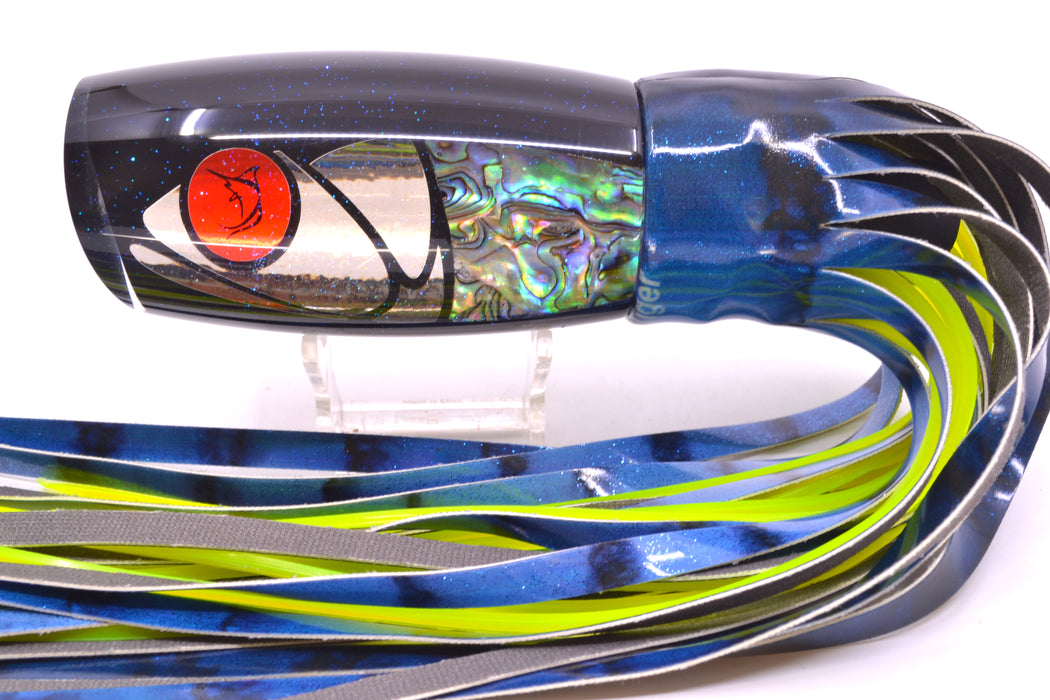 Bonze Lures Hydra Silver-Paua Fish Red Eyes Violator 14" 14.6oz Fire Tailz Vinyl Blue Tiger