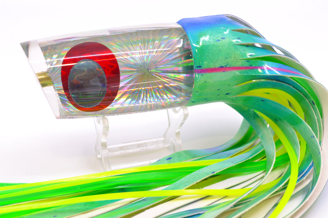 Koya Lures Silver Rainbow Starburst JP Large Lunger 14" 10oz Fire Tailz Vinyl Mad Mahi GZE