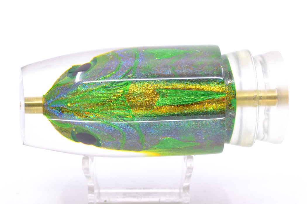 Joe Yee by KEGZ-Niiyama Collab Green-Gold Mahi Fish Head #2 Super Plunger 14" 7.2oz