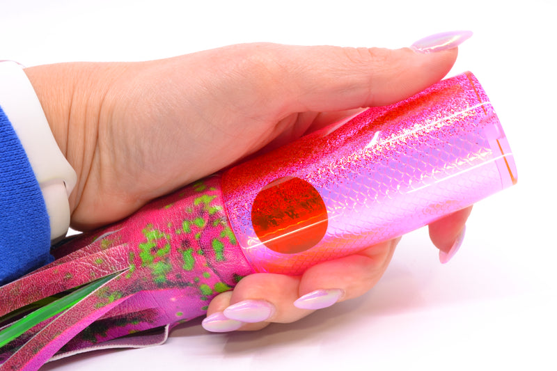 TANTRUM Lures Pink Rainbow Scale Red Glitter Back Large AMN 12" 7.5oz ALV Vinyl Mahi