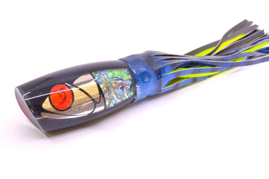 Bonze Lures Hydra Silver-Paua Fish Red Eyes Violator 14" 14.6oz Fire Tailz Vinyl Blue Tiger