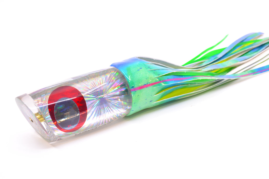 Koya Lures Silver Rainbow Starburst JP Large Lunger 14" 10oz Fire Tailz Vinyl Mad Mahi GZE