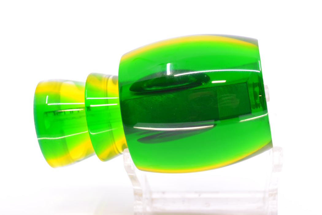 Moyes Lures White MOP Green-Yellow Back Taxi Eyes Large Secret 12" 3oz GZE