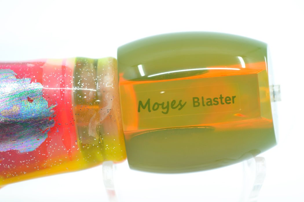 Moyes Lures Orange Awabi Black Back Blaster 12" 8oz Skirted Orange-Aurora-Pink
