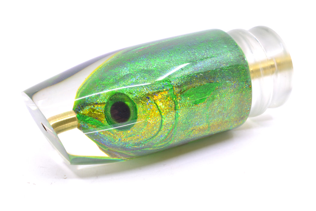 Joe Yee by KEGZ-Niiyama Collab Green-Gold Mahi Fish Head #2 Super Plunger 14" 7.2oz