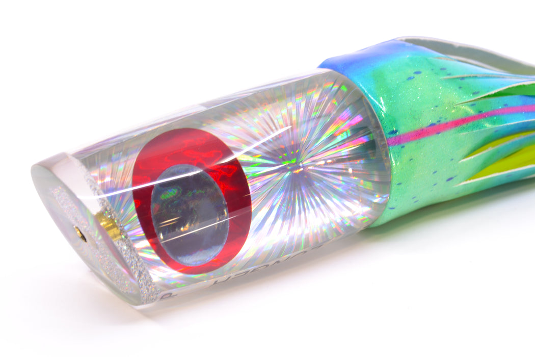 Koya Lures Silver Rainbow Starburst JP Large Lunger 14" 10oz Fire Tailz Vinyl Mad Mahi GZE