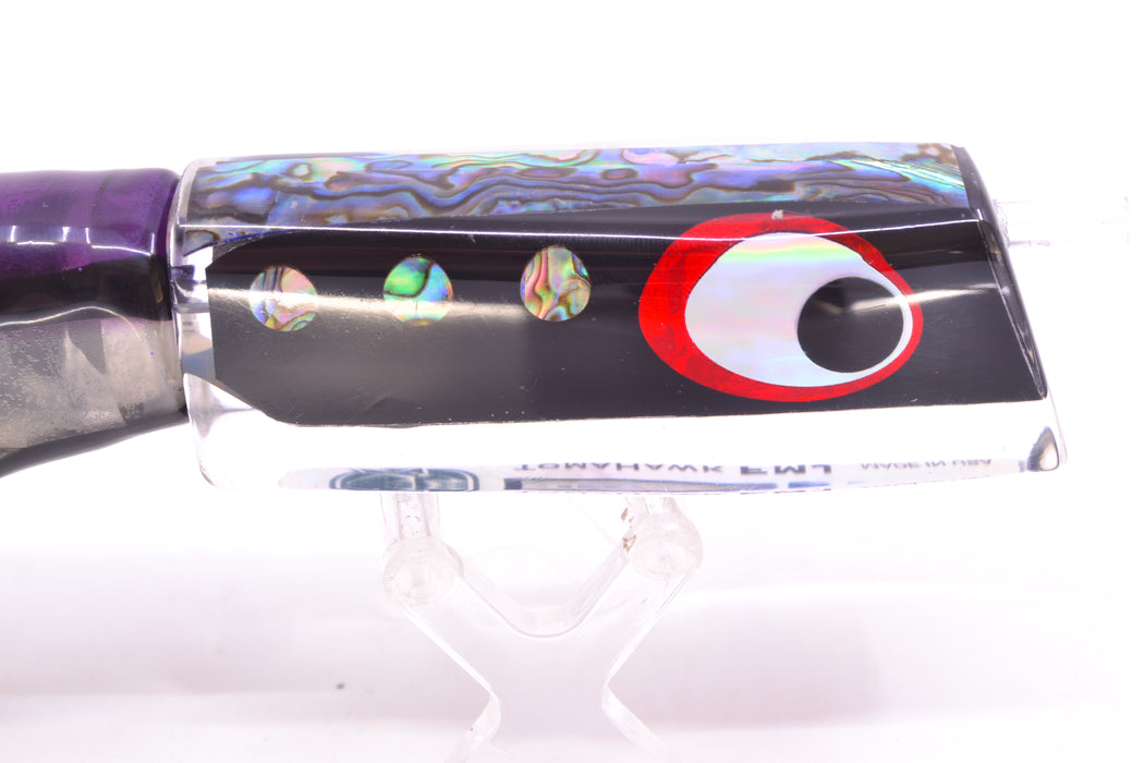 Marlinstar Black-Paua Shell Dots Lead Medium Tomahawk FMJ 9"+ 11.4oz Skirted Skipjack GZE