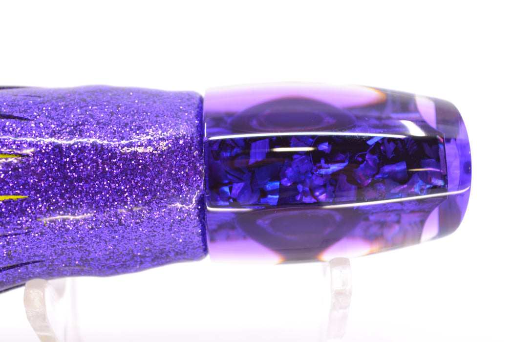 Moyes Lures S&P MOP Purple Back Taxi Eyes Small J-Boy 9" 3.5oz Skirted Purple-Silver