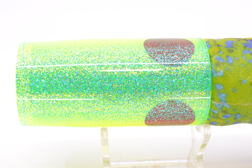TANTRUM Lures Green Rainbow Scale Blue Glitter Back Large AMN 12" 7.5oz ALV Vinyl Mahi GZE