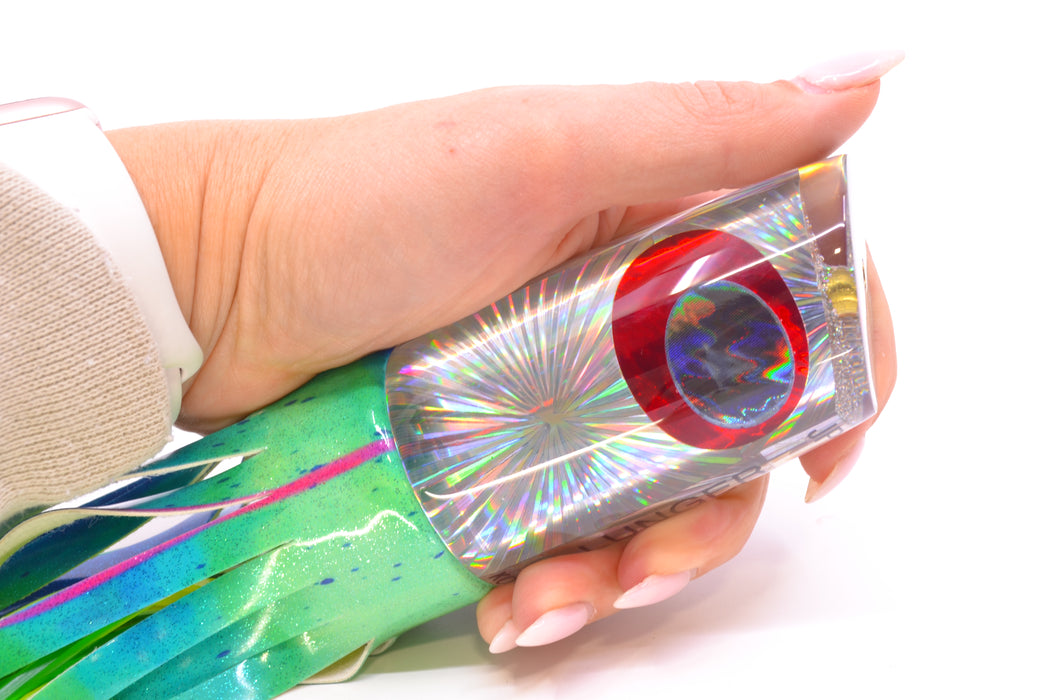 Koya Lures Silver Rainbow Starburst JP Large Lunger 14" 10oz Fire Tailz Vinyl Mad Mahi GZE