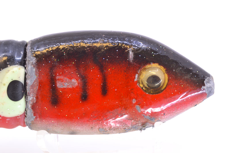Bomboy Lures Black-Red Lead Fish Head Ono Bullet 9" 15oz Skirted Black-Yellow-Red Used Pre-Owned