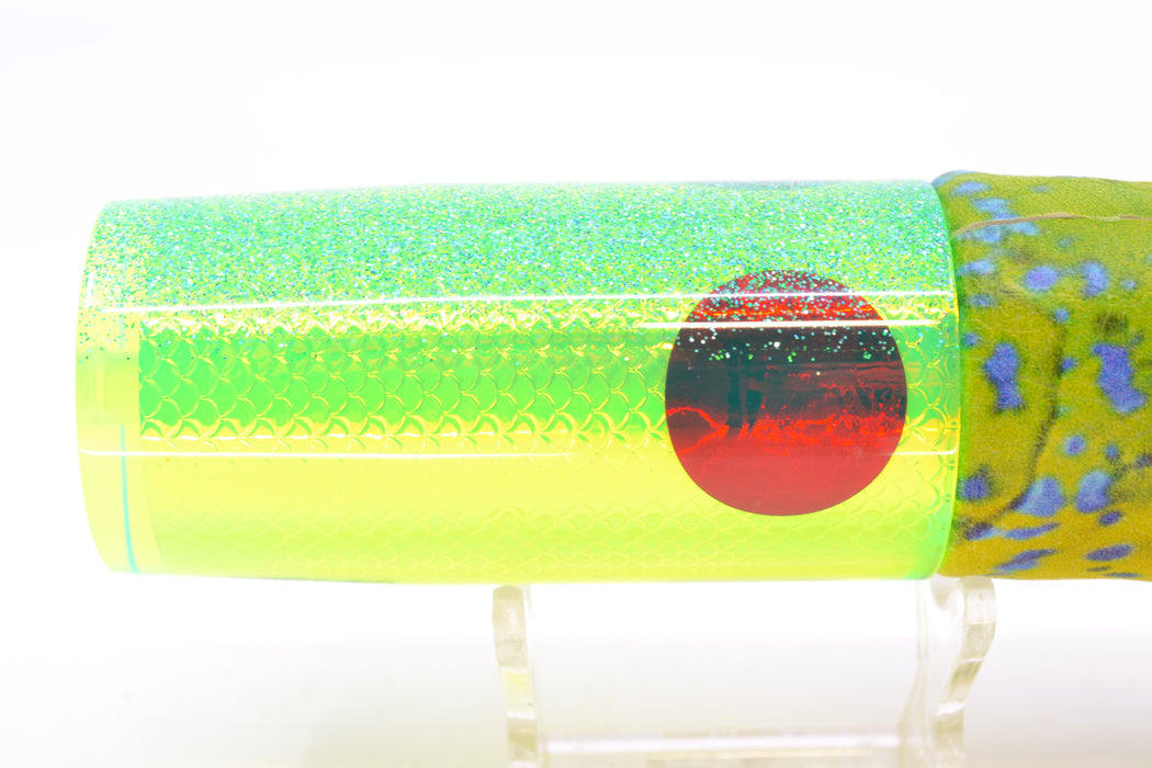 TANTRUM Lures Green Rainbow Scale Blue Glitter Back Large AMN 12" 7.5oz ALV Vinyl Mahi GZE