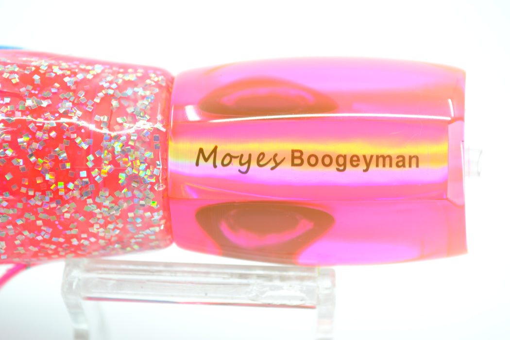 Moyes Lures Pink MOP Boogeyman 12" 7oz Skirted Blue-Clear-Pink