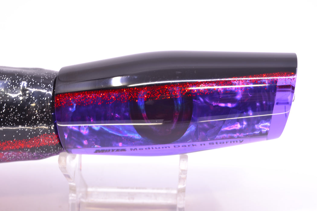 Moyes Lures Purple Awabi Black-Red Back Medium Dark-N-Stormy 12" 8.5oz Skirted