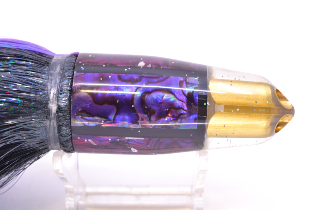 Tanigawa Lures Purple Paua 2-Hole Bullet 9"+ 8.5oz Strobez Black-Purple/Ice Blue