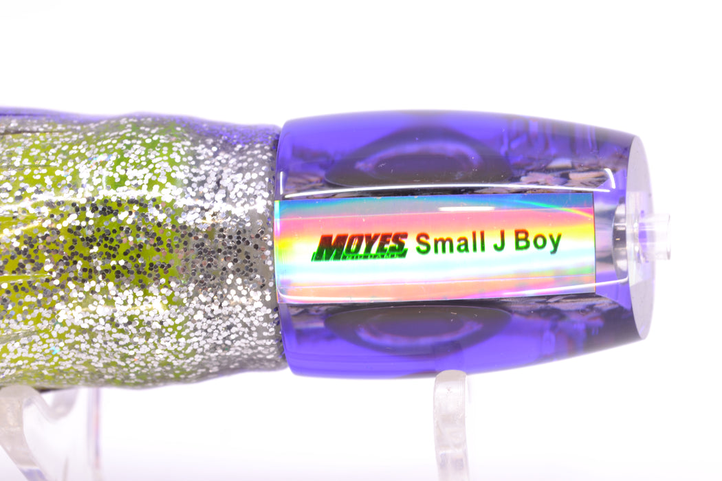 Moyes Lures S&P MOP Purple Back Taxi Eyes Small J-Boy 9" 3.5oz Skirted Purple-Silver