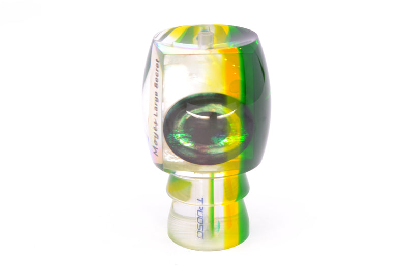 Moyes Lures White MOP Green-Yellow Back Taxi Eyes Large Secret 12" 3oz