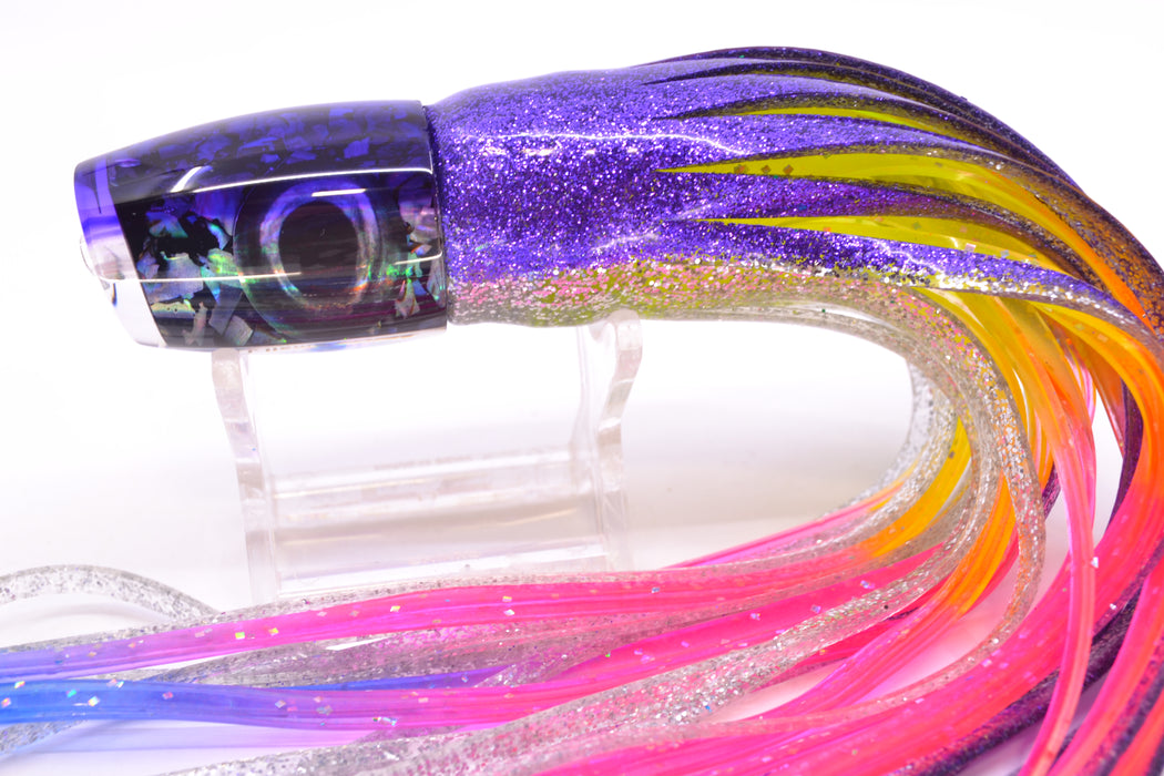 Moyes Lures S&P MOP Purple Back Taxi Eyes Small J-Boy 9" 3.5oz Skirted Purple-Silver