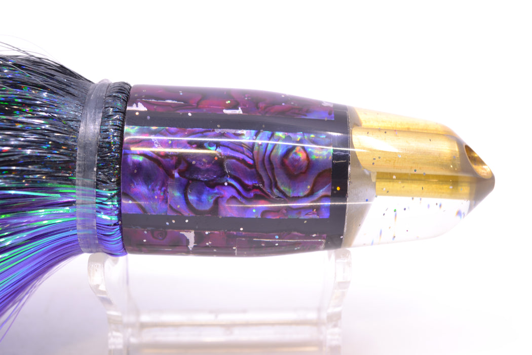 Tanigawa Lures Purple Paua 2-Hole Bullet 9"+ 8.5oz Strobez Black-Purple/Ice Blue