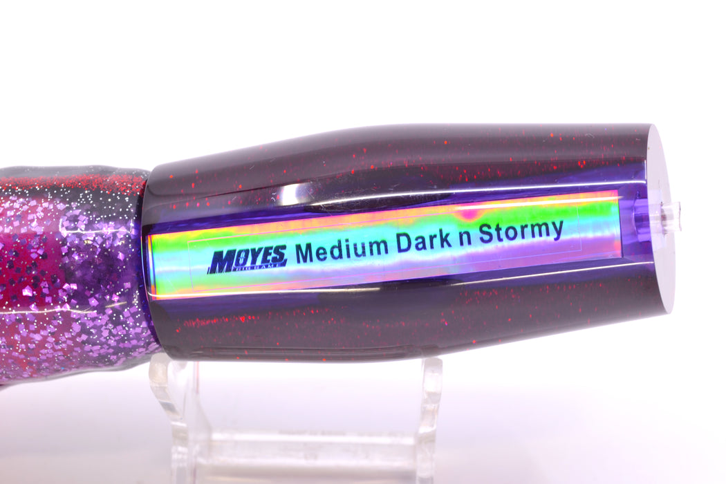 Moyes Lures Purple Awabi Black-Red Back Medium Dark-N-Stormy 12" 8.5oz Skirted