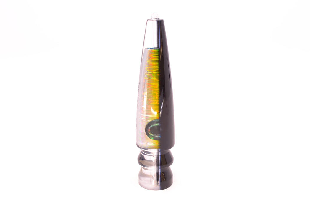 Moyes Lures Yellow-Silver Aurora Black Back Taxi Eyes Ono Rocket 9" 5oz