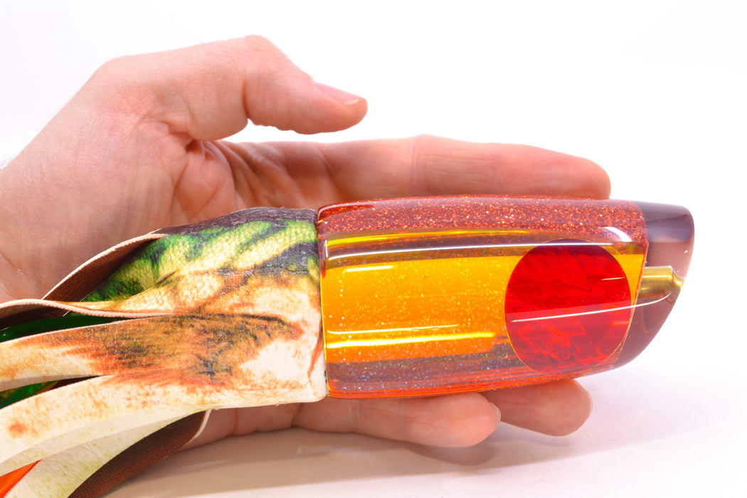 Koya Lures Orange Rainbow Red Eyes Medium Poi Dog 14" 10oz ALV Vinyl Mackerel