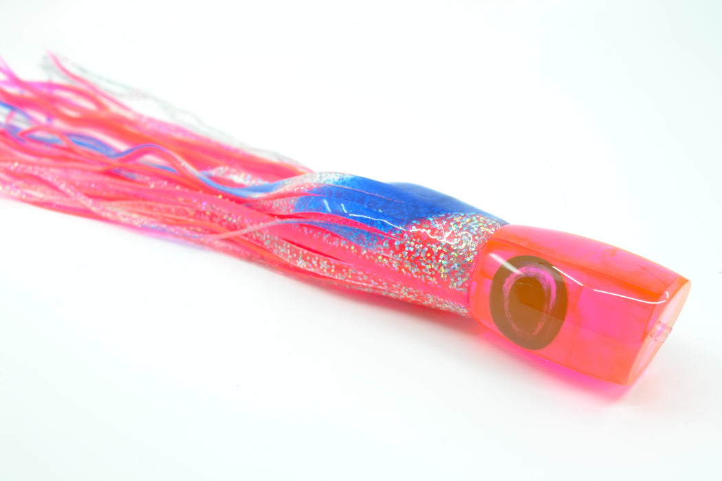 Moyes Lures Pink MOP Boogeyman 12" 7oz Skirted Blue-Clear-Pink