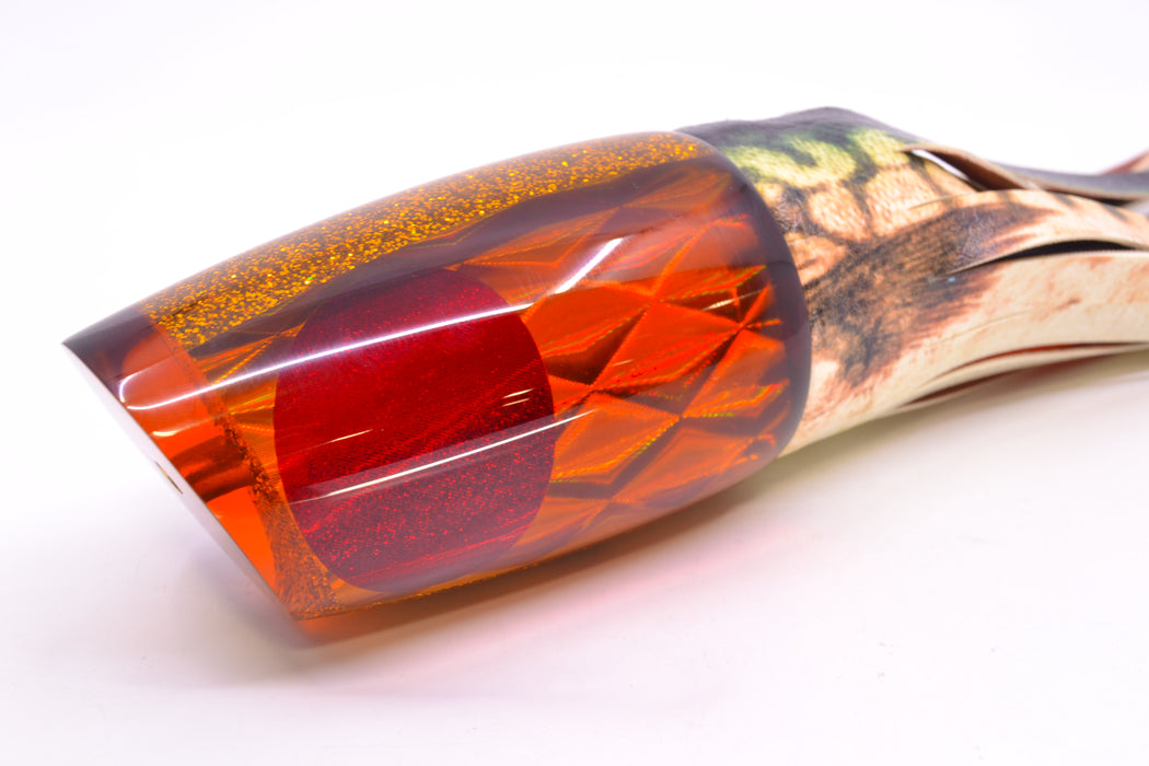 Koya Lures Amber Rainbow Diamond Large Poi Dog 16" 13.5oz ALV Vinyl Fire Mackerel