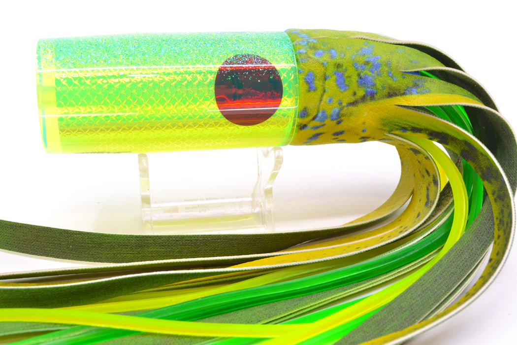 TANTRUM Lures Green Rainbow Scale Blue Glitter Back Large AMN 12" 7.5oz ALV Vinyl Mahi GZE