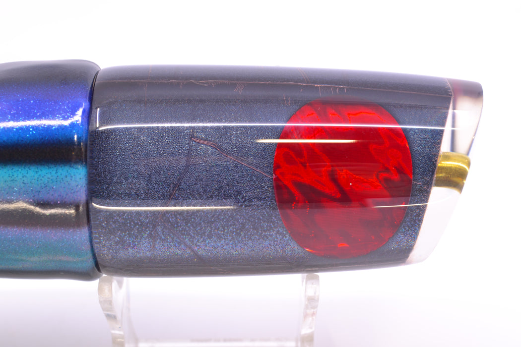 Koya Lures Dark Gray Rainbow JP Large Lunger 14" 10oz Fire Tailz Vinyl Skipjack GZE